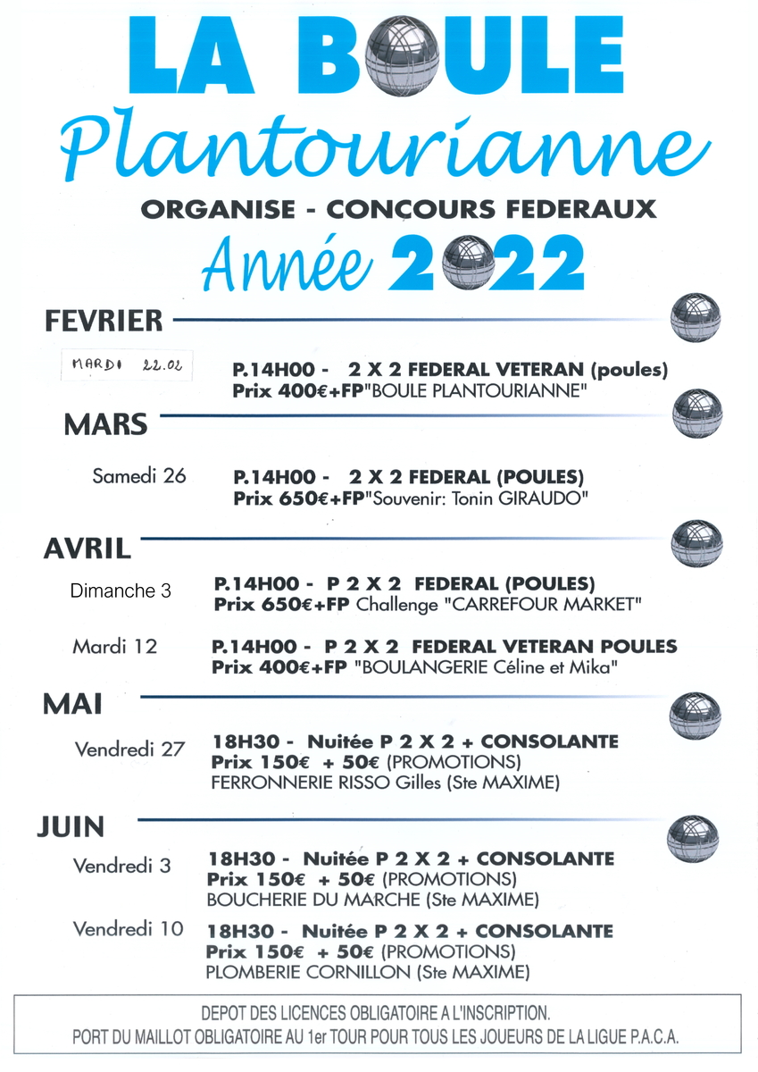 Calendrier Petanque Isere 2023 Pétanque - Calendrier 2022 Concours De Pétanque | Competitive Sport  Plan-De-La-Tour | Golfe De Saint-Tropez Tourisme